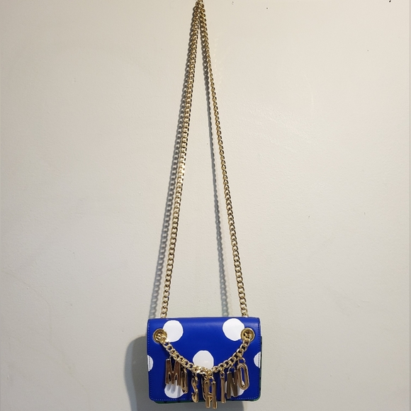 Moschino Polka-Dot Logo-Chain Shoulder Bag - Picture 8 of 10